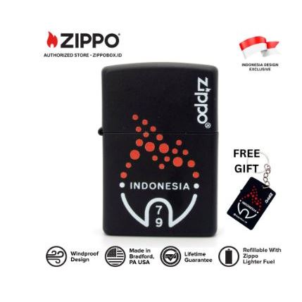 218-114717 ZIPPO RI HUT 79 Matte Black with Color Image
