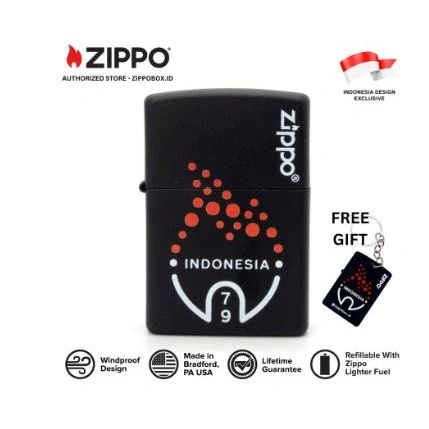 218-114717 ZIPPO RI HUT 79 Matte Black with Color Image