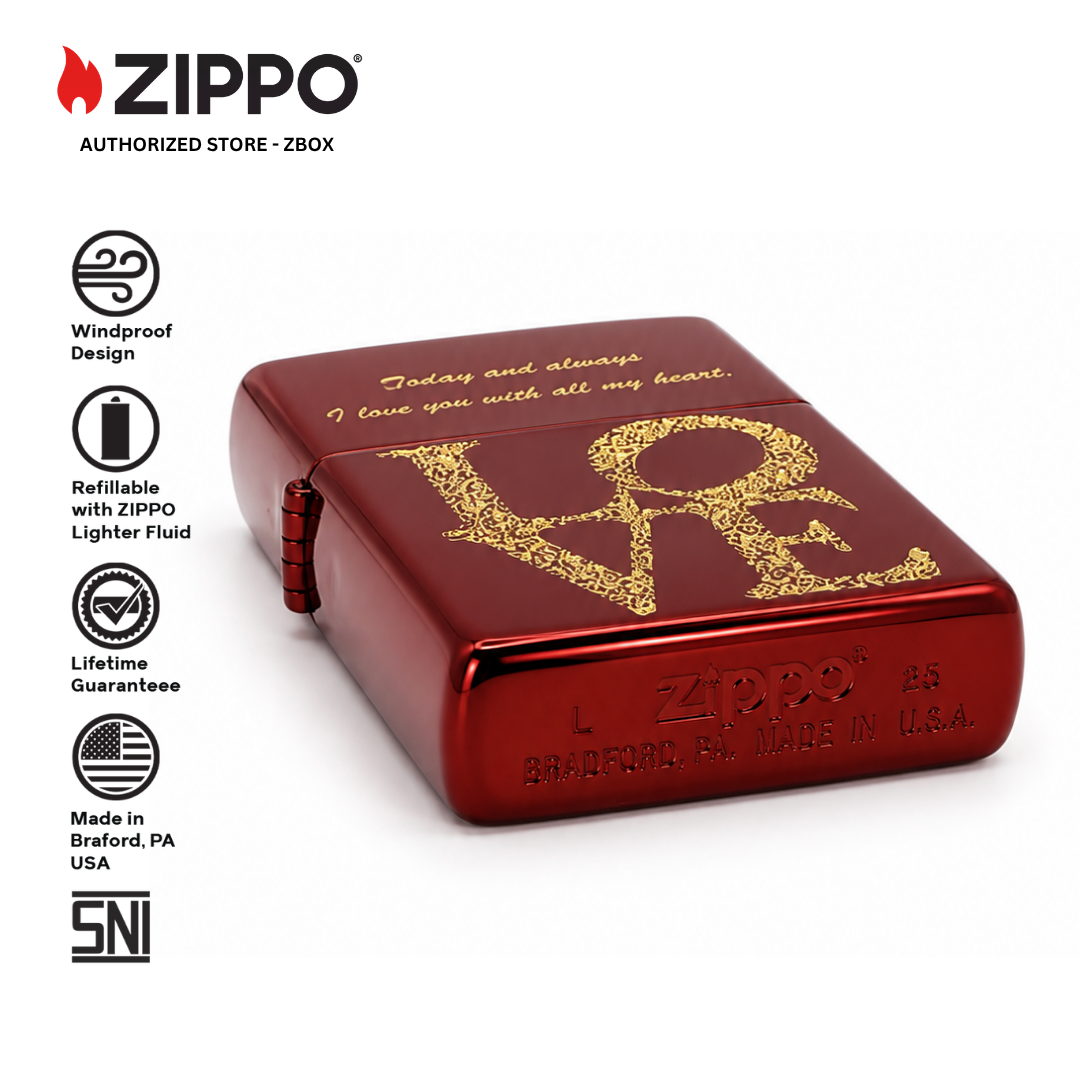 ZA-3-37a-love arabesque  red GD inlay