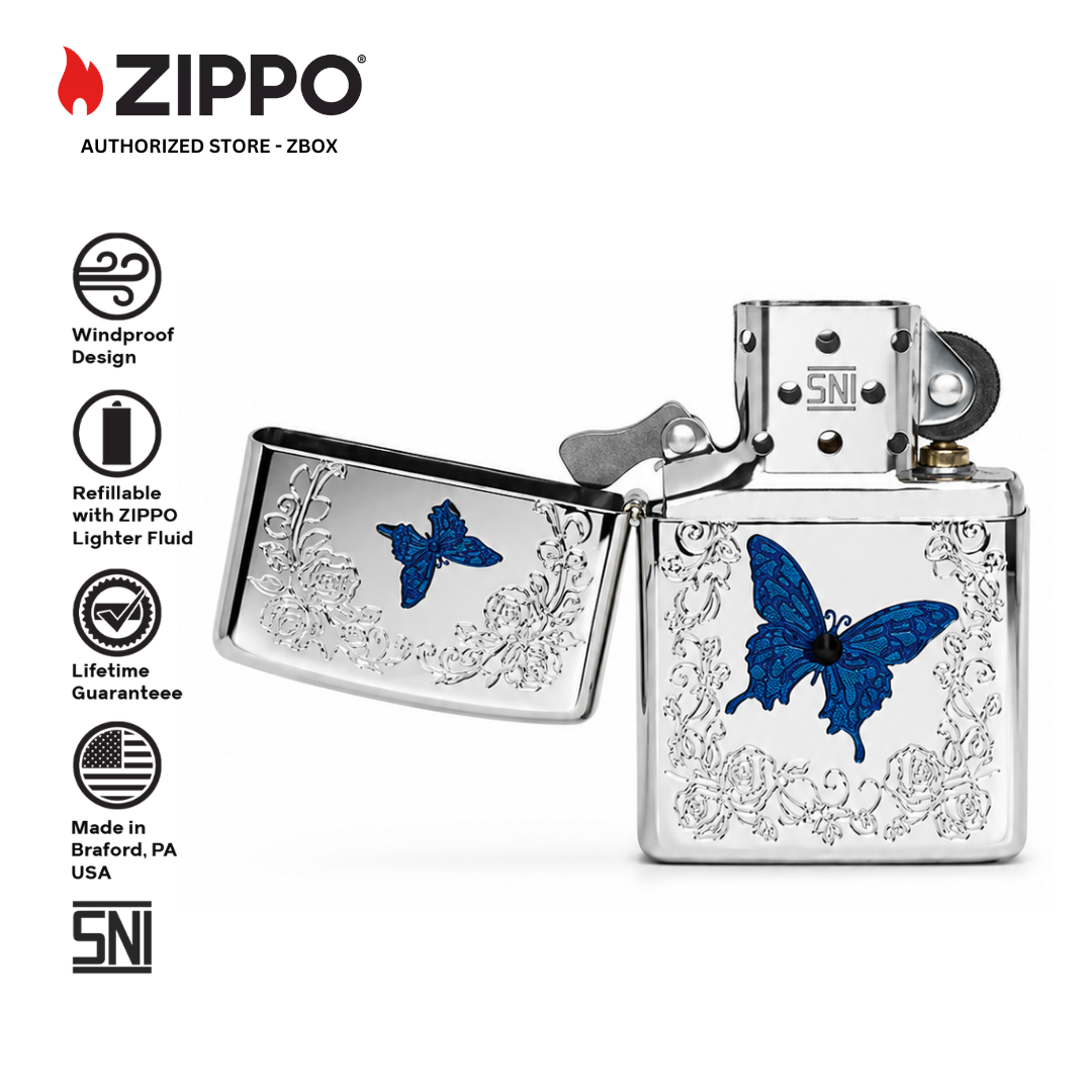 ZA-4-86a – ZIPPO Butterfly Floral Design
