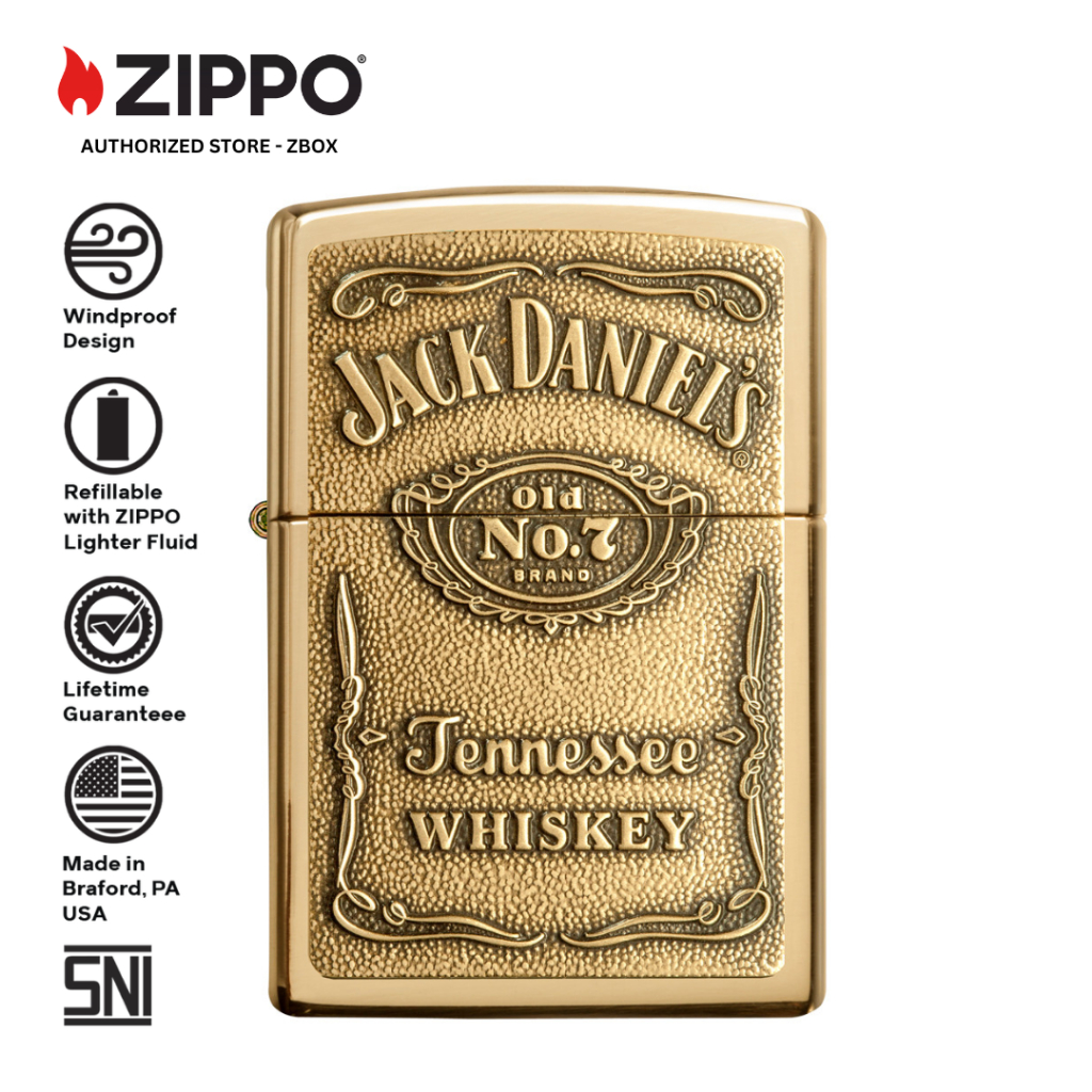 254B.JD.428 - Zippo Jack Daniel's High Polish Brass Original Windproof Lighter