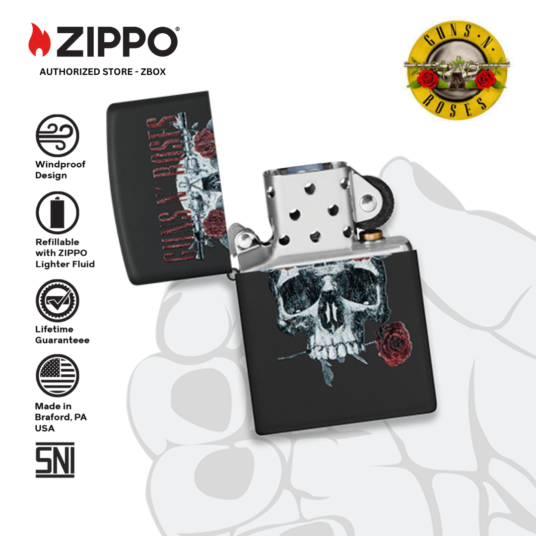 47227 – ZIPPO Guns N' Roses Flower Skull Design