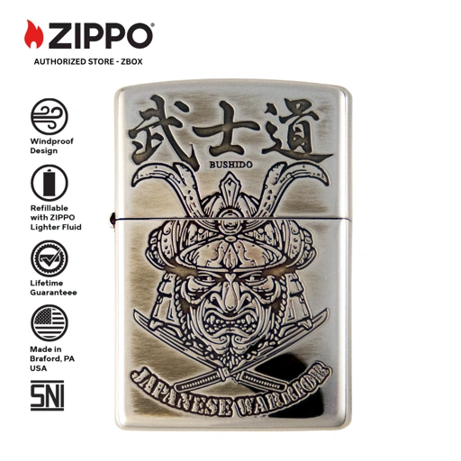 Image of ZIPPO Original CZA-2-49 Bushido Japanese Warrior - Korek Api Windproof USA