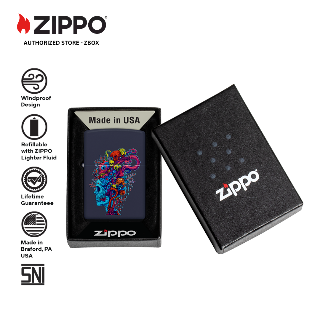 46958 - ZIPPO Skull Reef Design Navy Matte