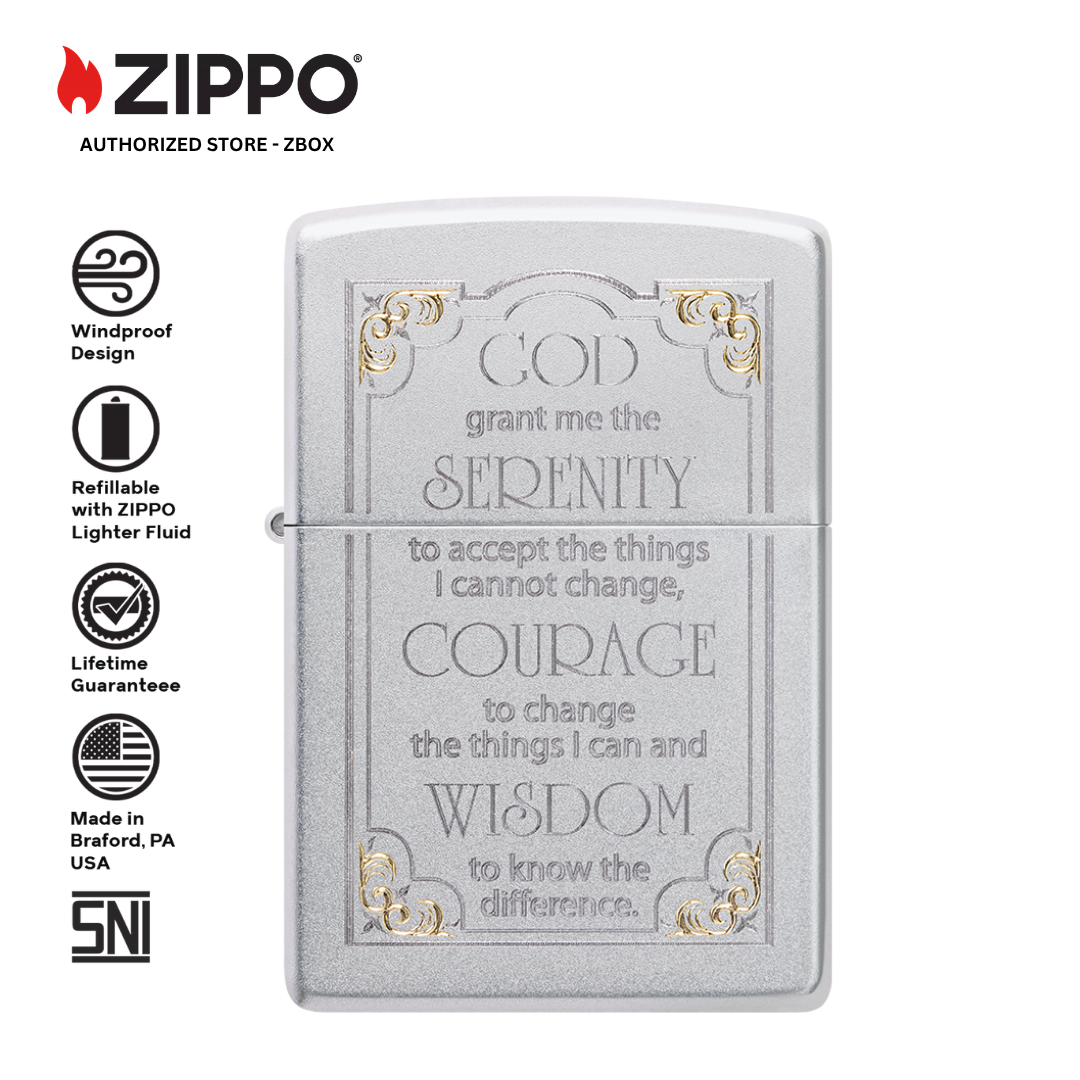 28458 - ZIPPO Serenity Prayer Satin Chrome