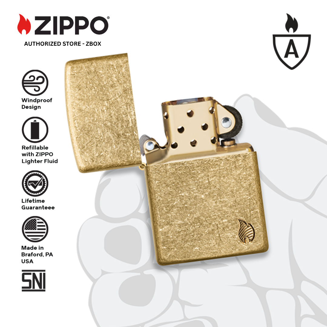 46398 - ZIPPO Armor Tumbled Brass Design