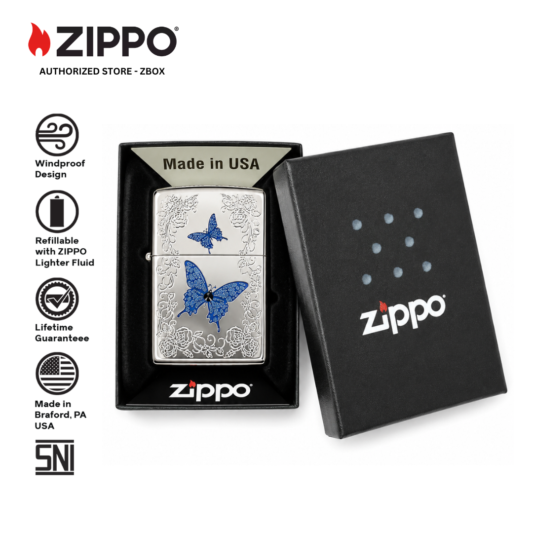 ZA-4-86a – ZIPPO Butterfly Floral Design