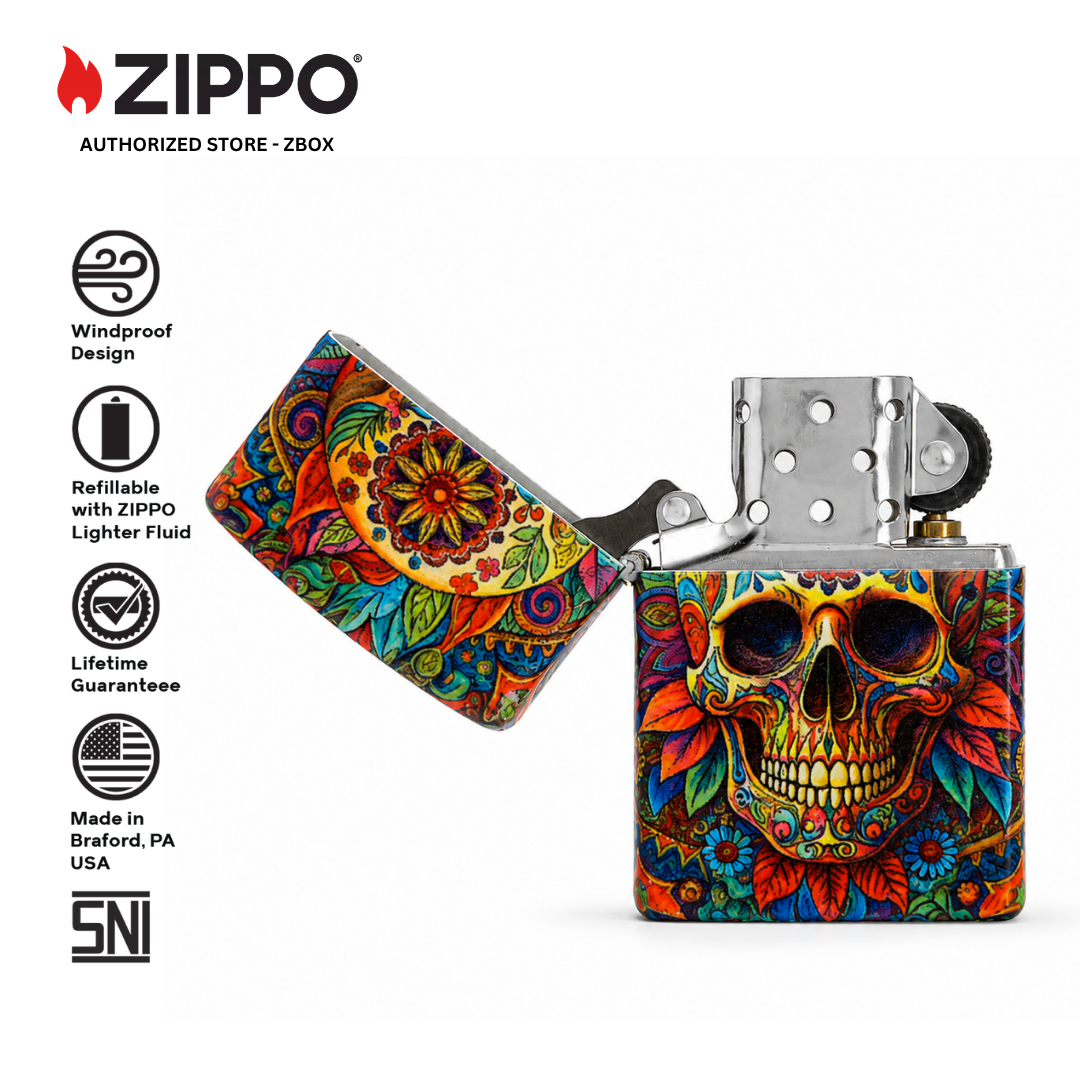 47263-ZIPPO Colouful Skull, 504 Fusion