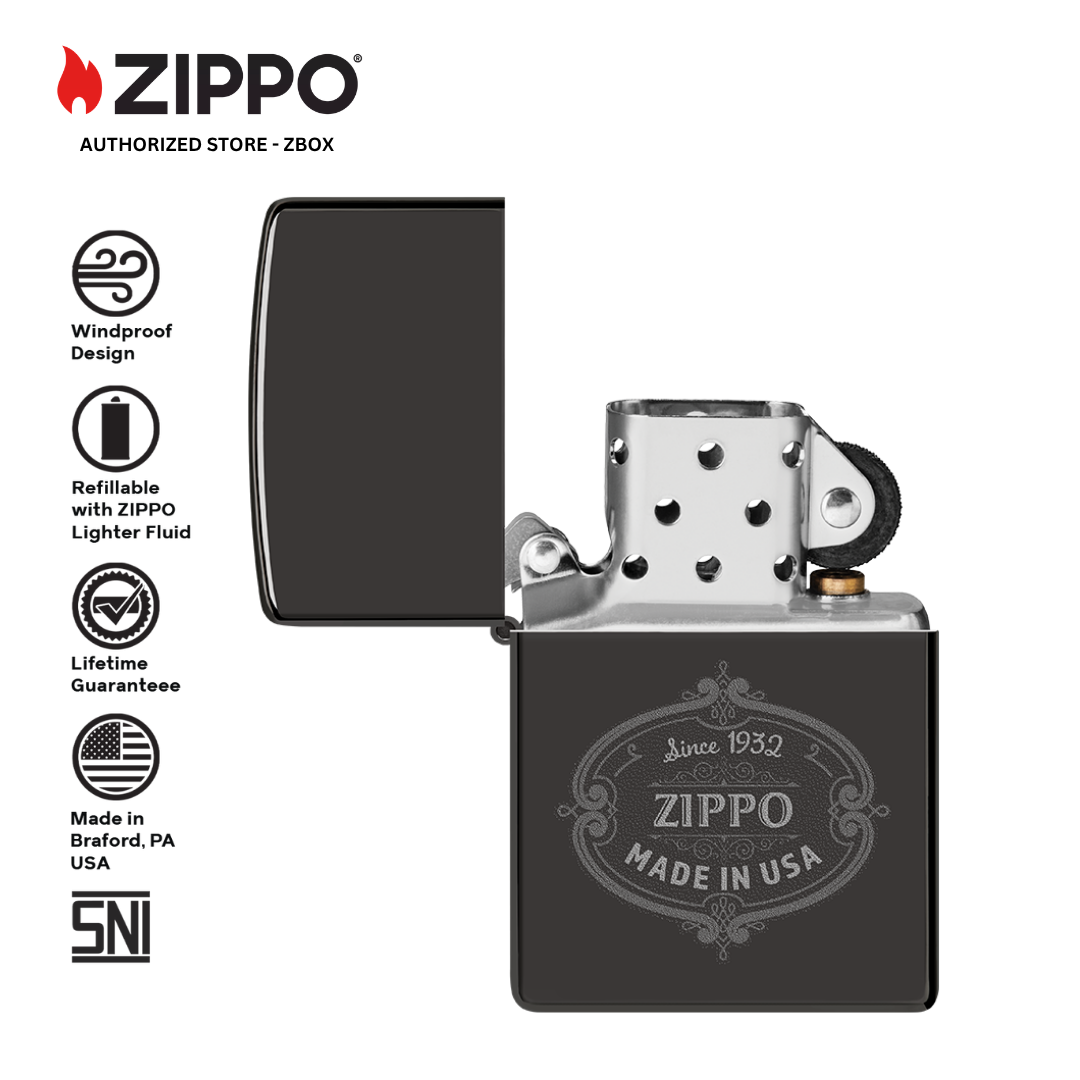 46945 - ZIPPO Plaque Design High Polish Black