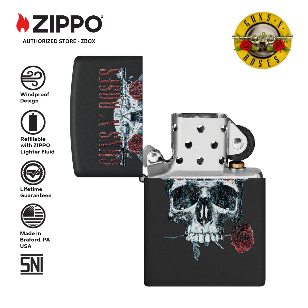 47227 – ZIPPO Guns N' Roses Flower Skull Design