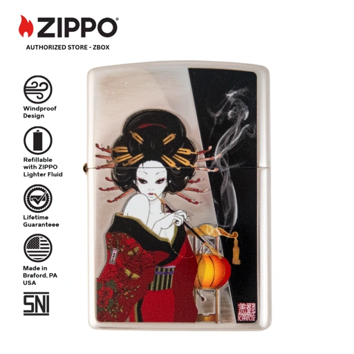 Image of ZIPPO Original CZA-2-51 Japanese Geisha - Korek Api Windproof USA