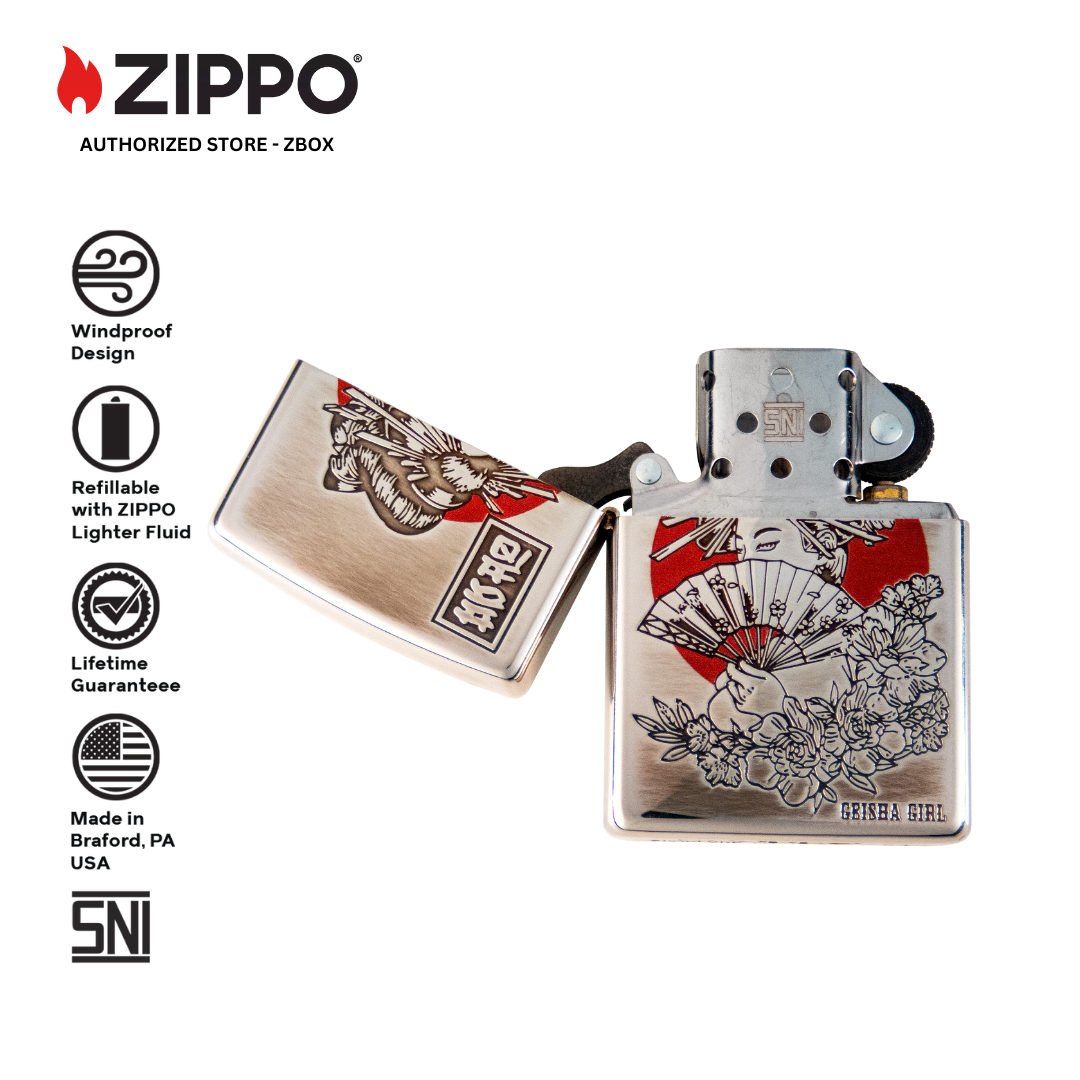 ZIPPO Original CZA-2-50 Japanese Geisha Girl - Korek Api Windproof USA