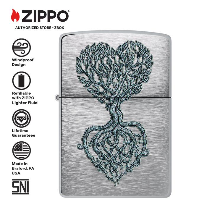 46232 - ZIPPO® Rooted in Love Design - Brush Chrome with Colour Image