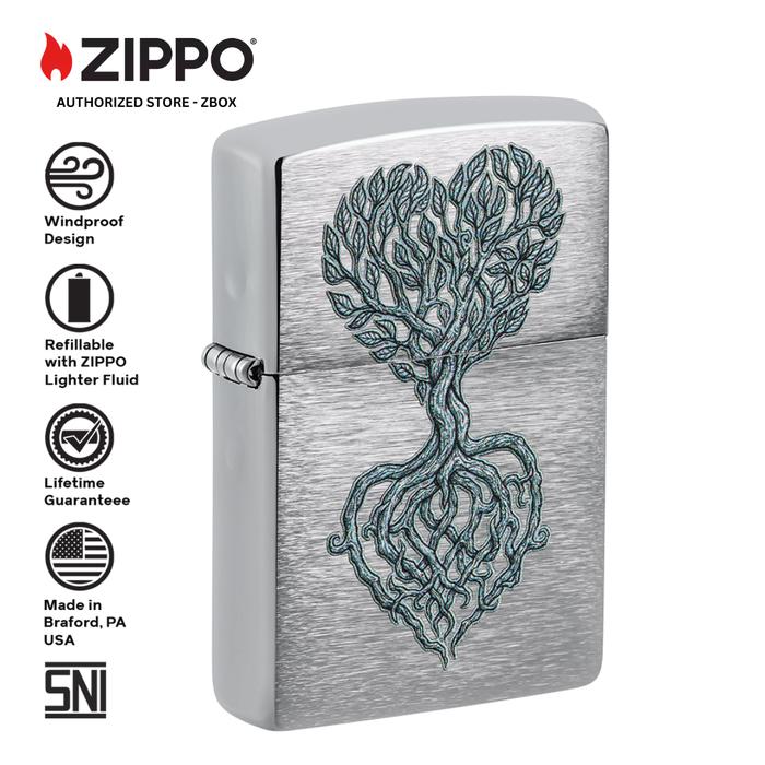 46232 - ZIPPO® Rooted in Love Design - Brush Chrome with Colour Image