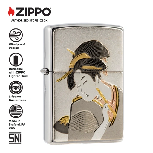 Image of ZA-5-26a- ZIPPO Japanese Traditional Design UKIYOE