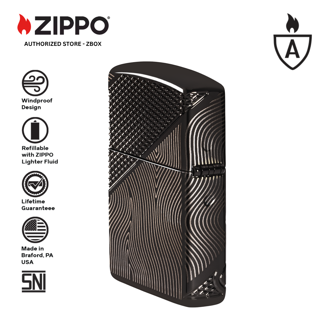 46928 - ZIPPO Z Crystal Design Armor High Polish Black