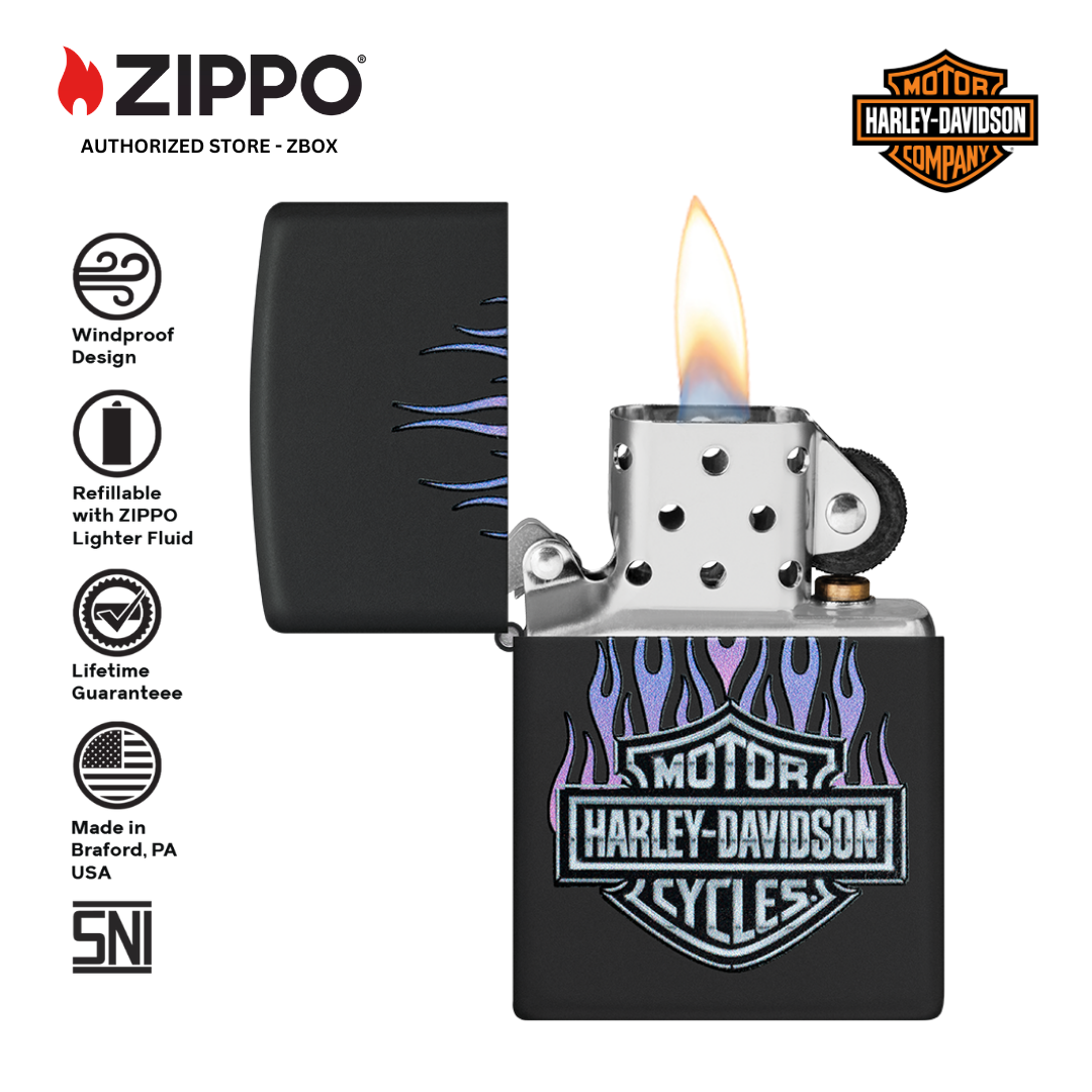 46677 - ZIPPO Harley-Davidson® Purple Flames Design