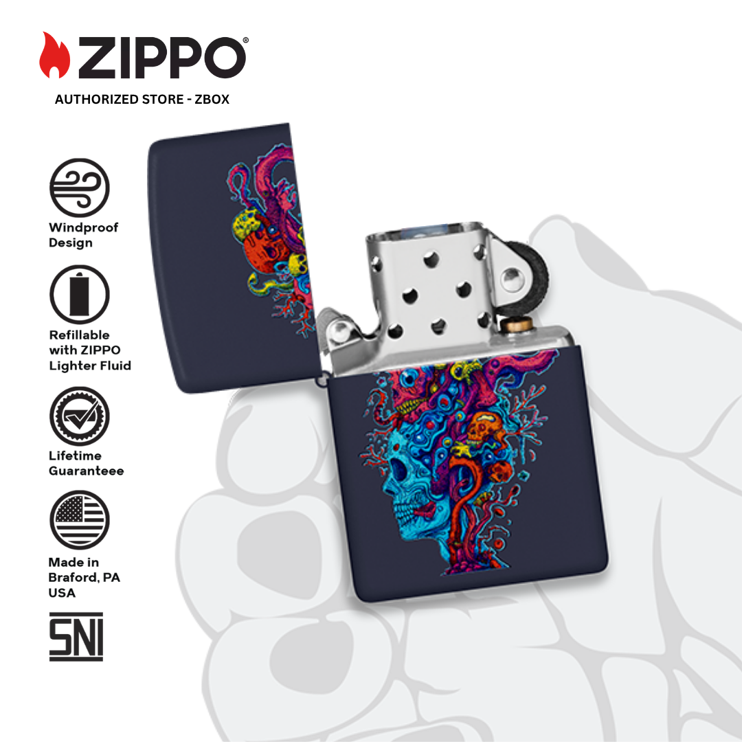 46958 - ZIPPO Skull Reef Design Navy Matte