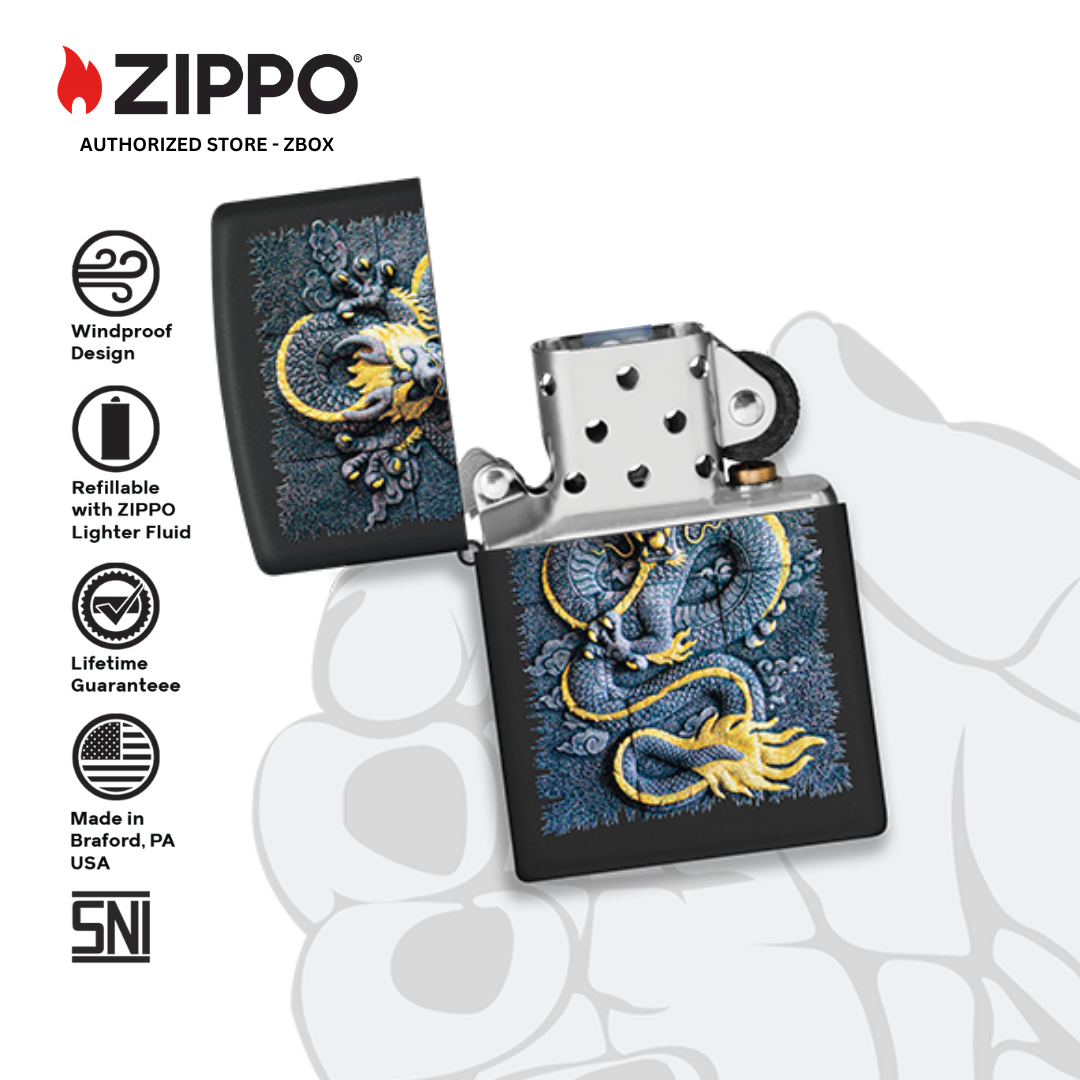47181 – ZIPPO Stone Dragon Black Matte