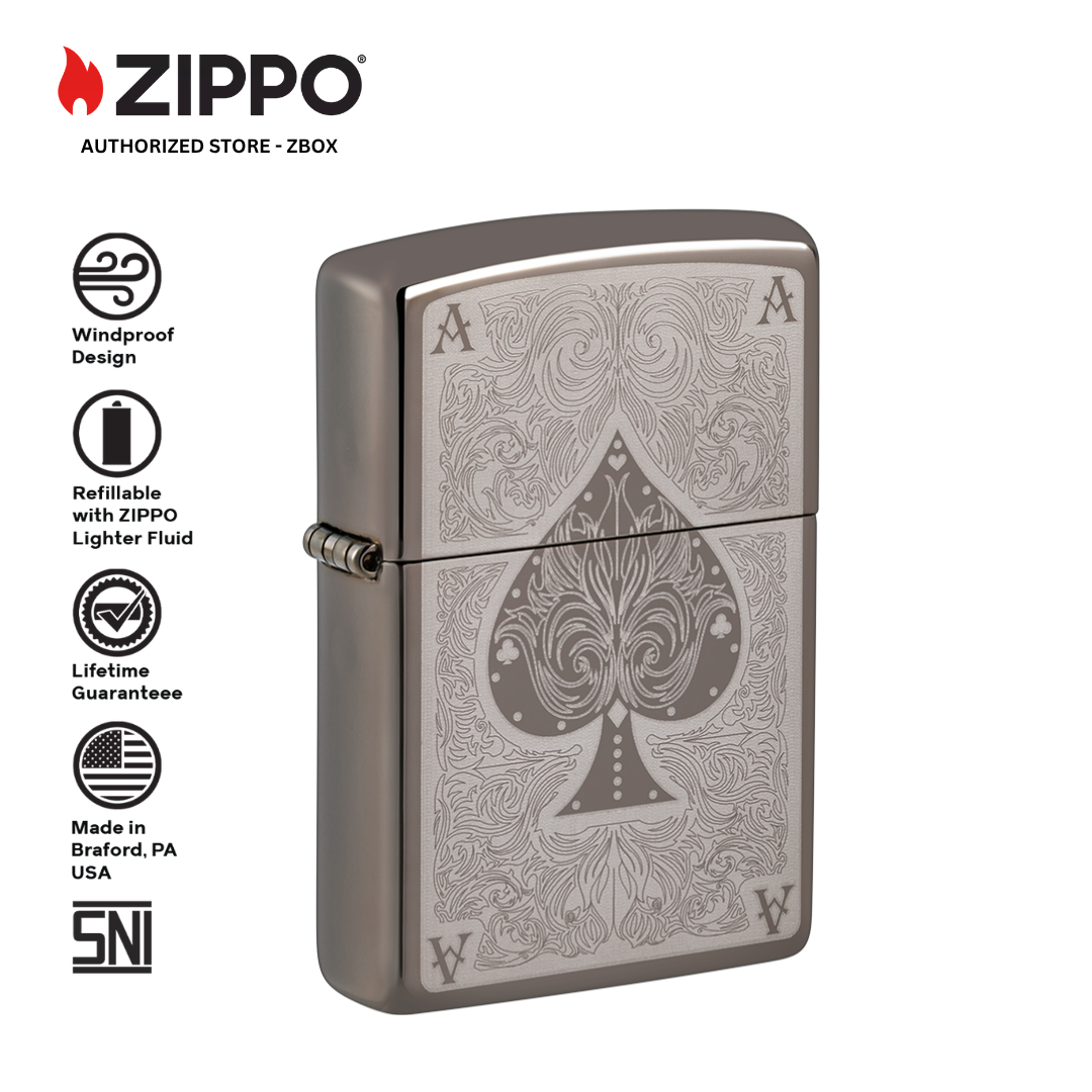 28323 – ZIPPO Ace Filigree — Lighter Premium Black Ice®