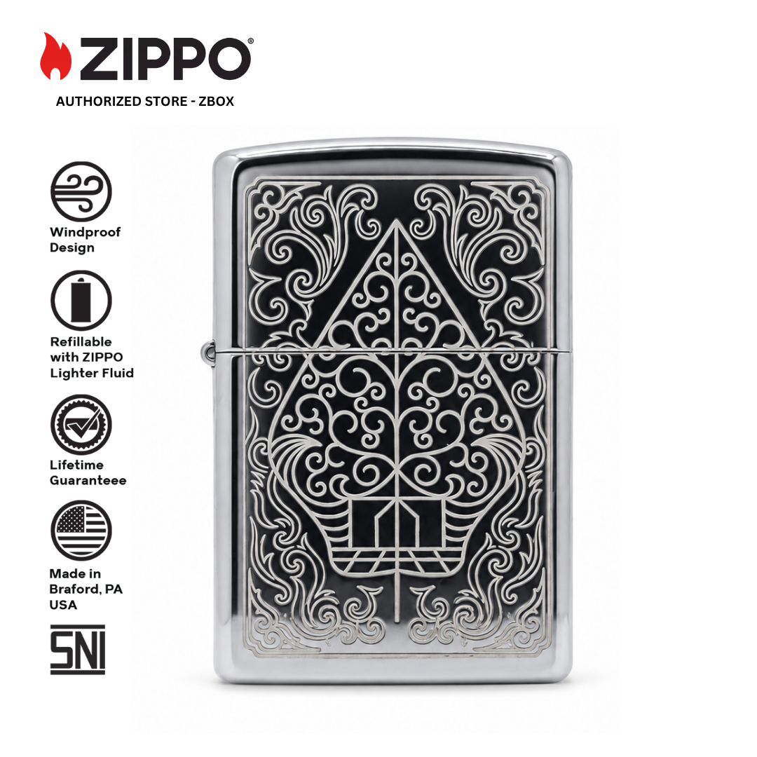 ZIPPO ZI-25001 BATIK INDONESIA, HIGH POLISH CHROME