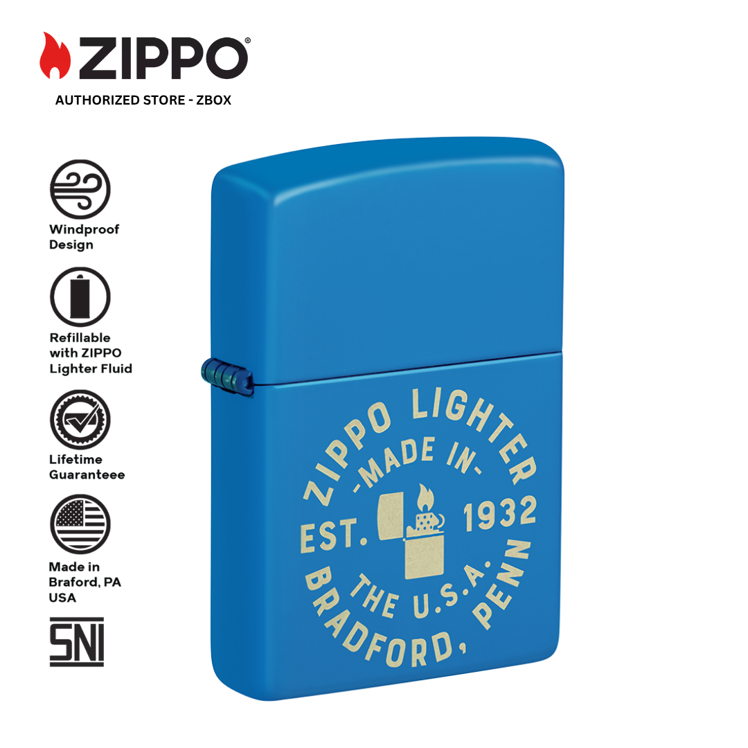 46173 - ZIPPO Seal Design Sky Blue Matte