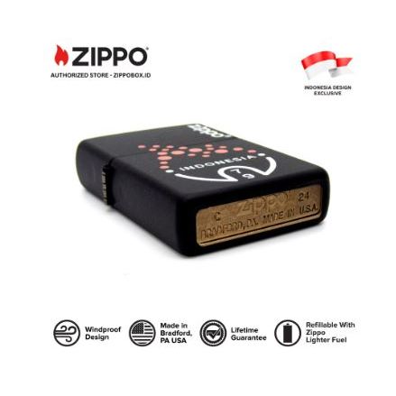 218-114717 ZIPPO RI HUT 79 Matte Black with Color Image