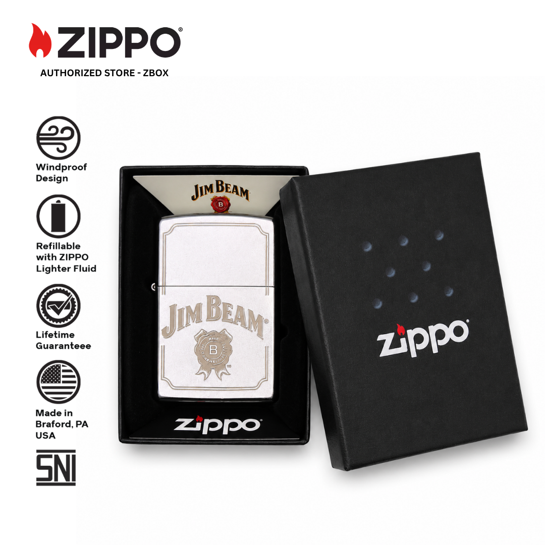 47411-ZIPPO JB Satin Chrome, Laser Engraved