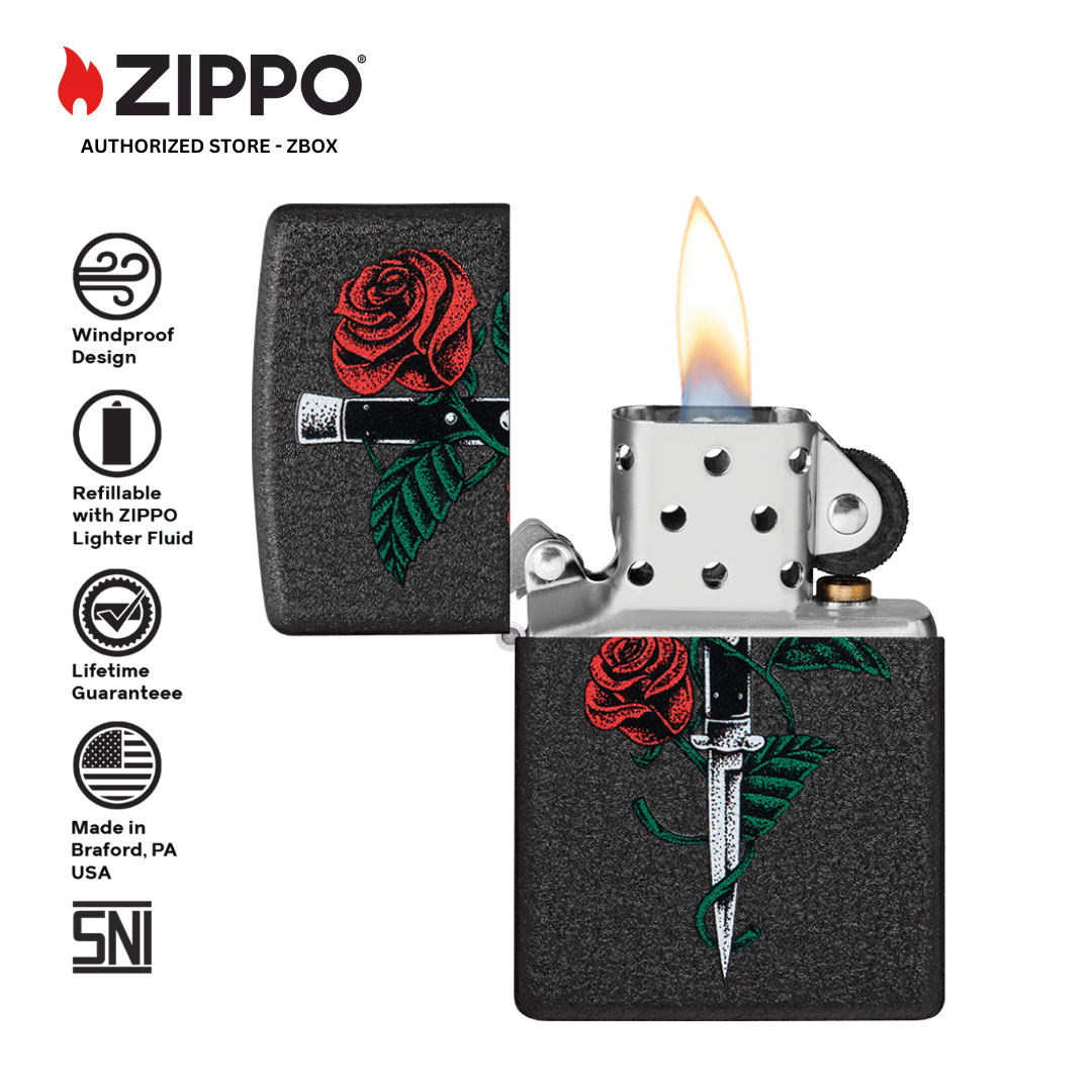 49778 - ZIPPO Rose Dagger Tattoo Design