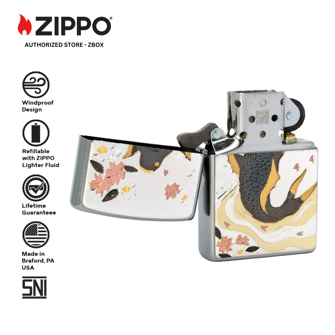 ZA-5-26i - ZIPPO Japanese Traditional Design KOI