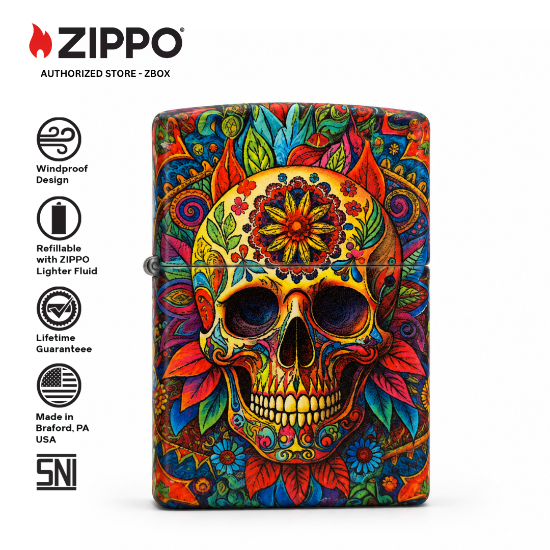 47263-ZIPPO Colouful Skull, 504 Fusion