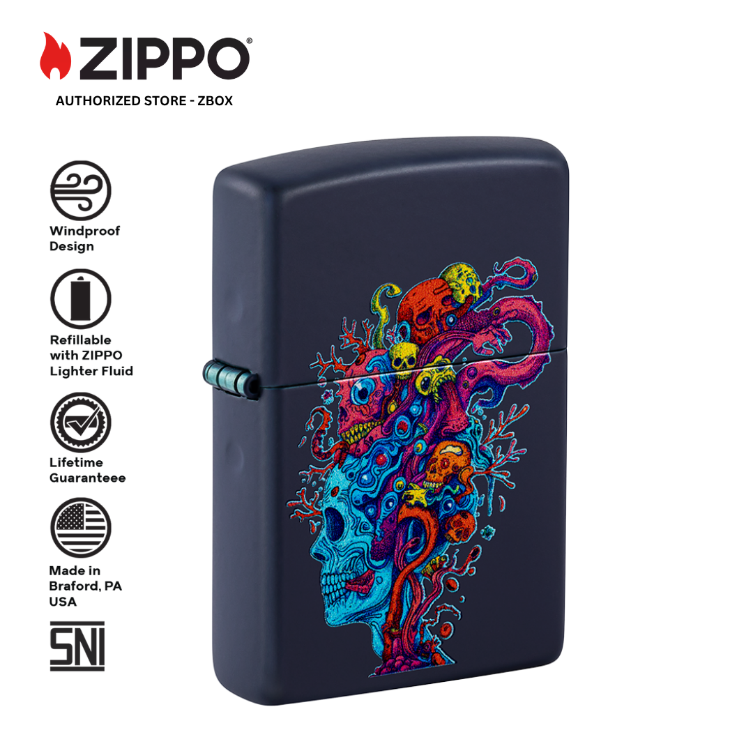 46958 - ZIPPO Skull Reef Design Navy Matte