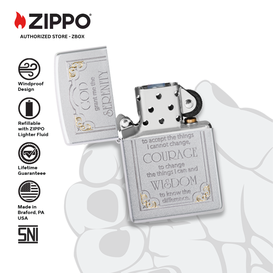 28458 - ZIPPO Serenity Prayer Satin Chrome