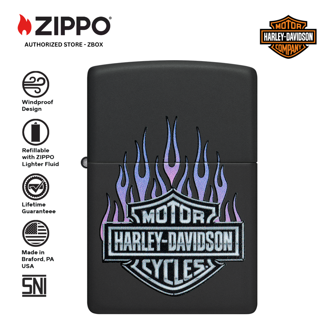 46677 - ZIPPO Harley-Davidson® Purple Flames Design