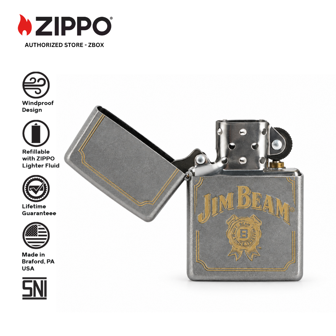 47411-ZIPPO JB Satin Chrome, Laser Engraved