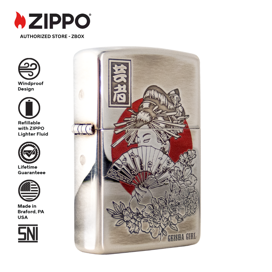 ZIPPO Original CZA-2-50 Japanese Geisha Girl - Korek Api Windproof USA