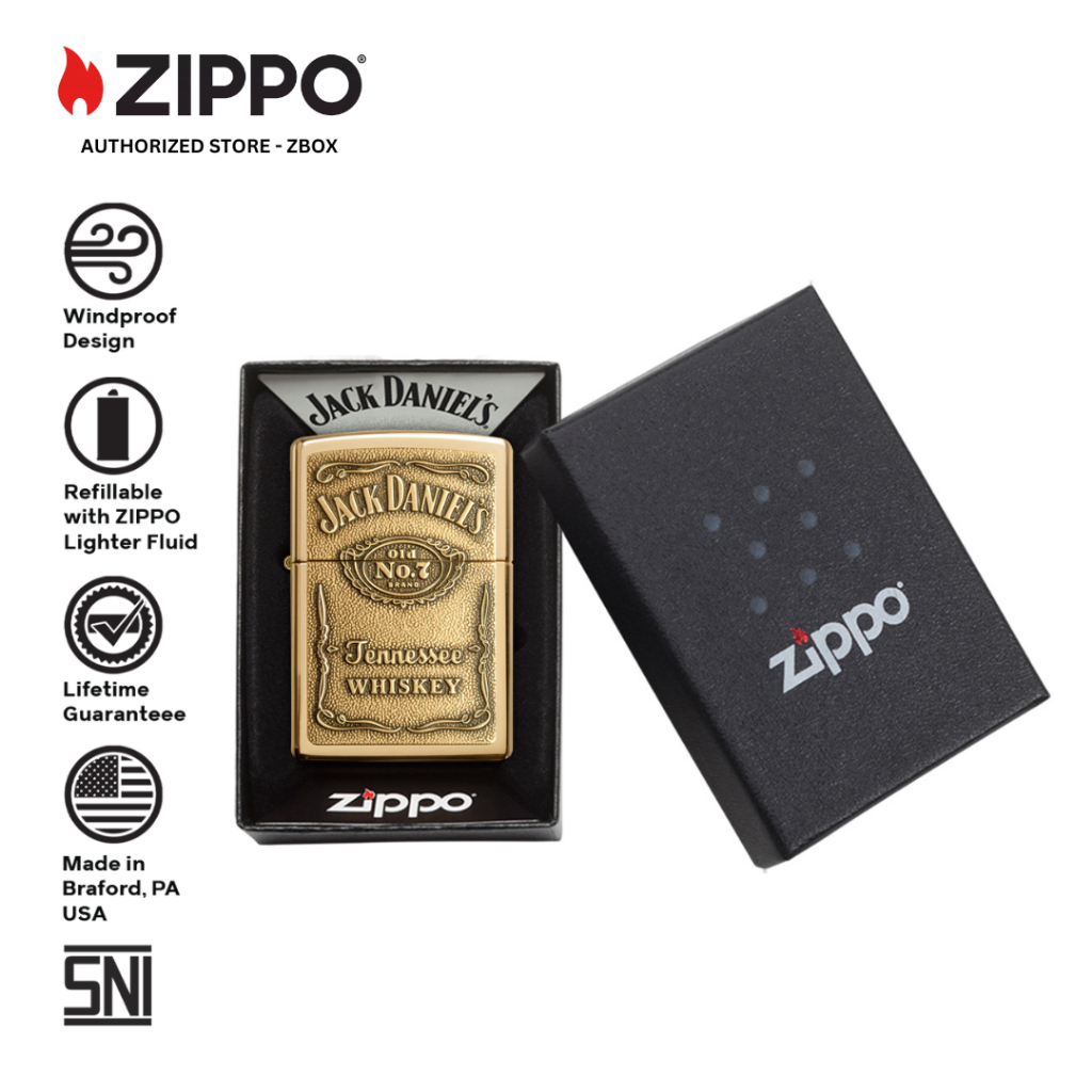 254B.JD.428 - Zippo Jack Daniel's High Polish Brass Original Windproof Lighter