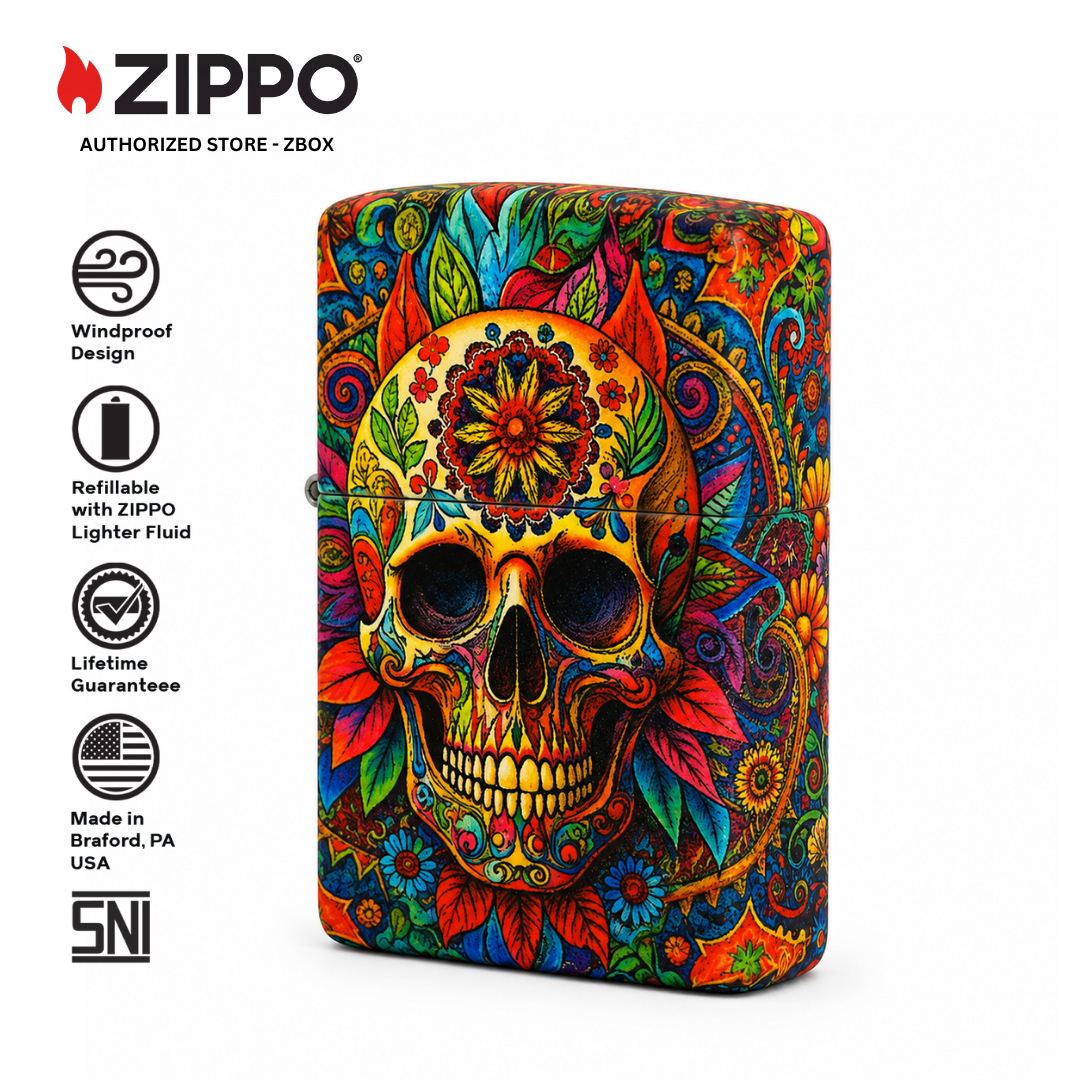 47263-ZIPPO Colouful Skull, 504 Fusion