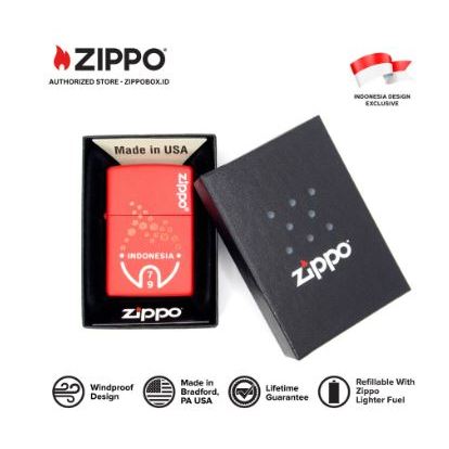 233-114720 ZIPPO RI HUT 79 Matte Red with Color Image
