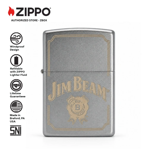 47411-ZIPPO JB Satin Chrome, Laser Engraved