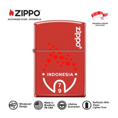 233-114720 ZIPPO RI HUT 79 Matte Red with Color Image