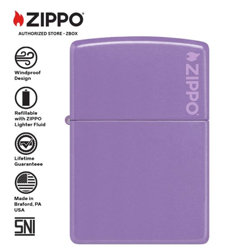 Image of - ZIPPO CLASSIC SMOKEY LAVENDER W ZIPPO LOGO