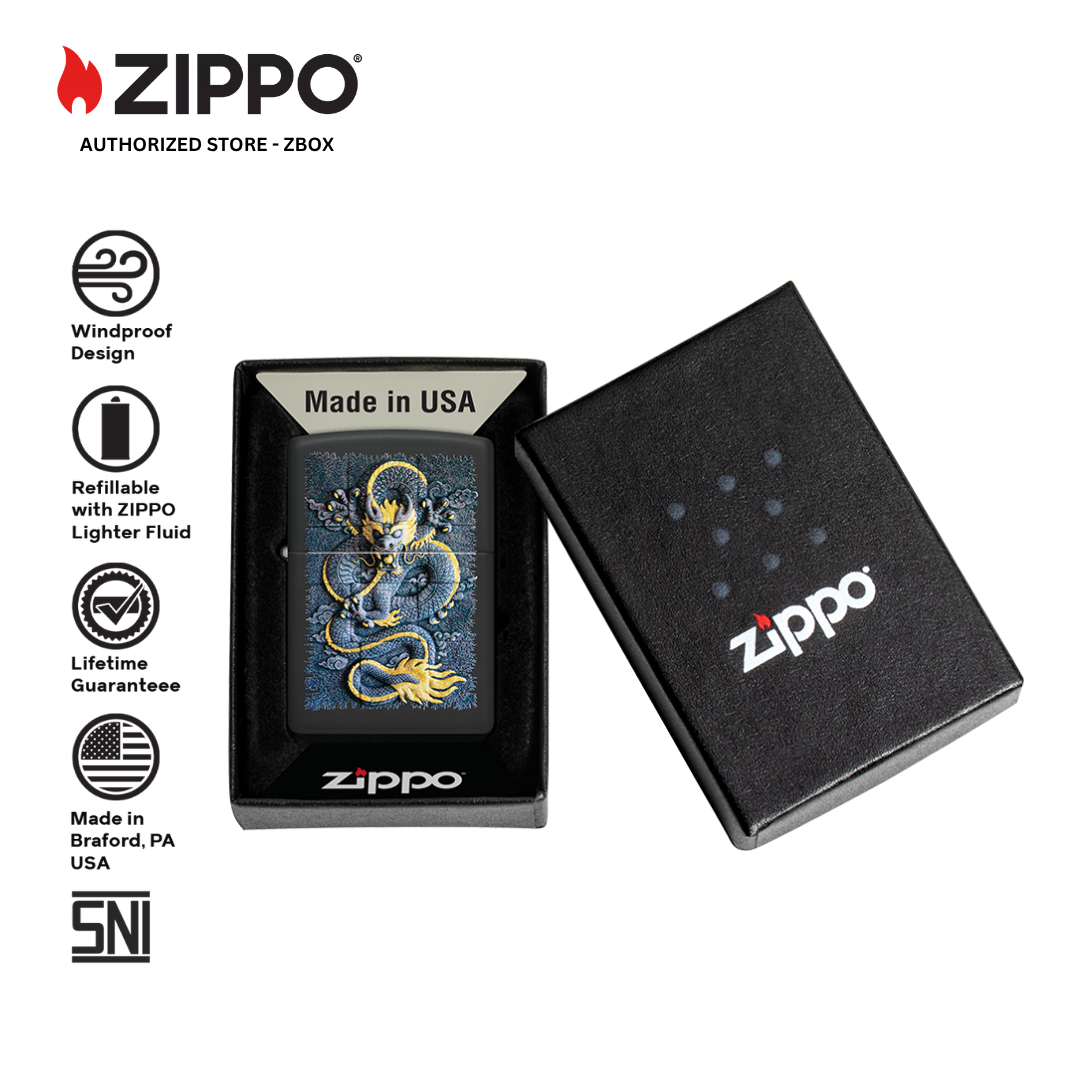 47181 – ZIPPO Stone Dragon Black Matte