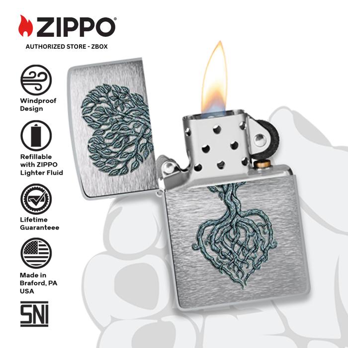 46232 - ZIPPO® Rooted in Love Design - Brush Chrome with Colour Image