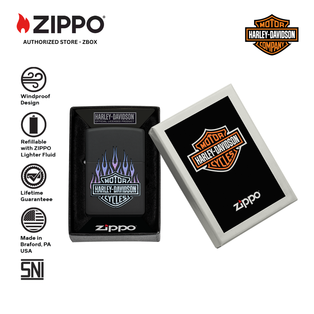 46677 - ZIPPO Harley-Davidson® Purple Flames Design