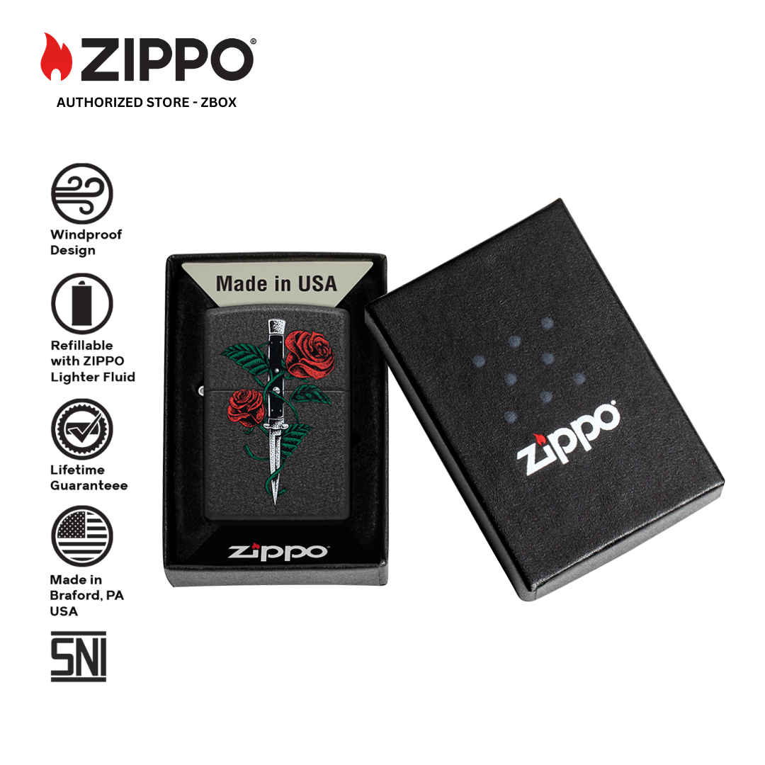 49778 - ZIPPO Rose Dagger Tattoo Design
