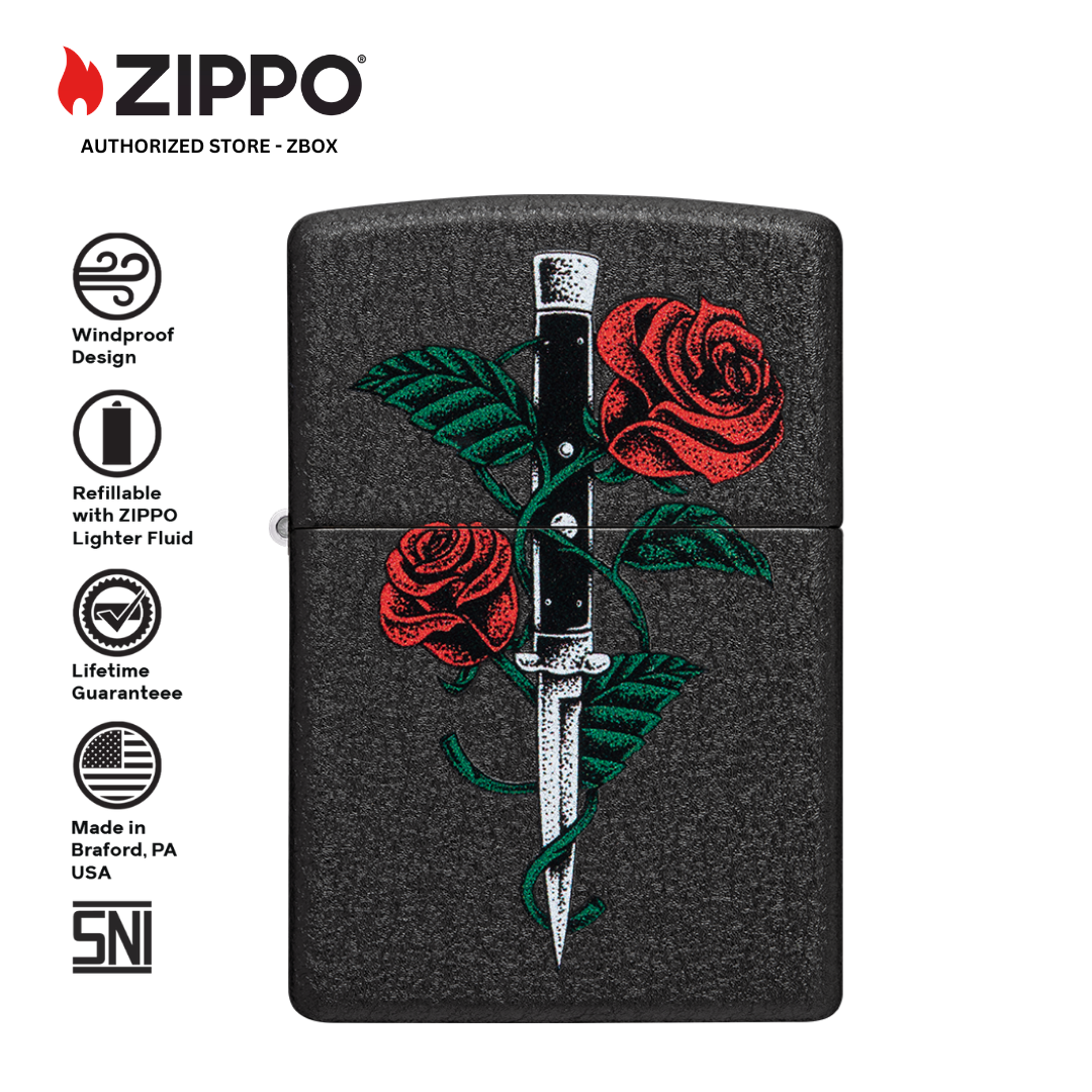 49778 - ZIPPO Rose Dagger Tattoo Design