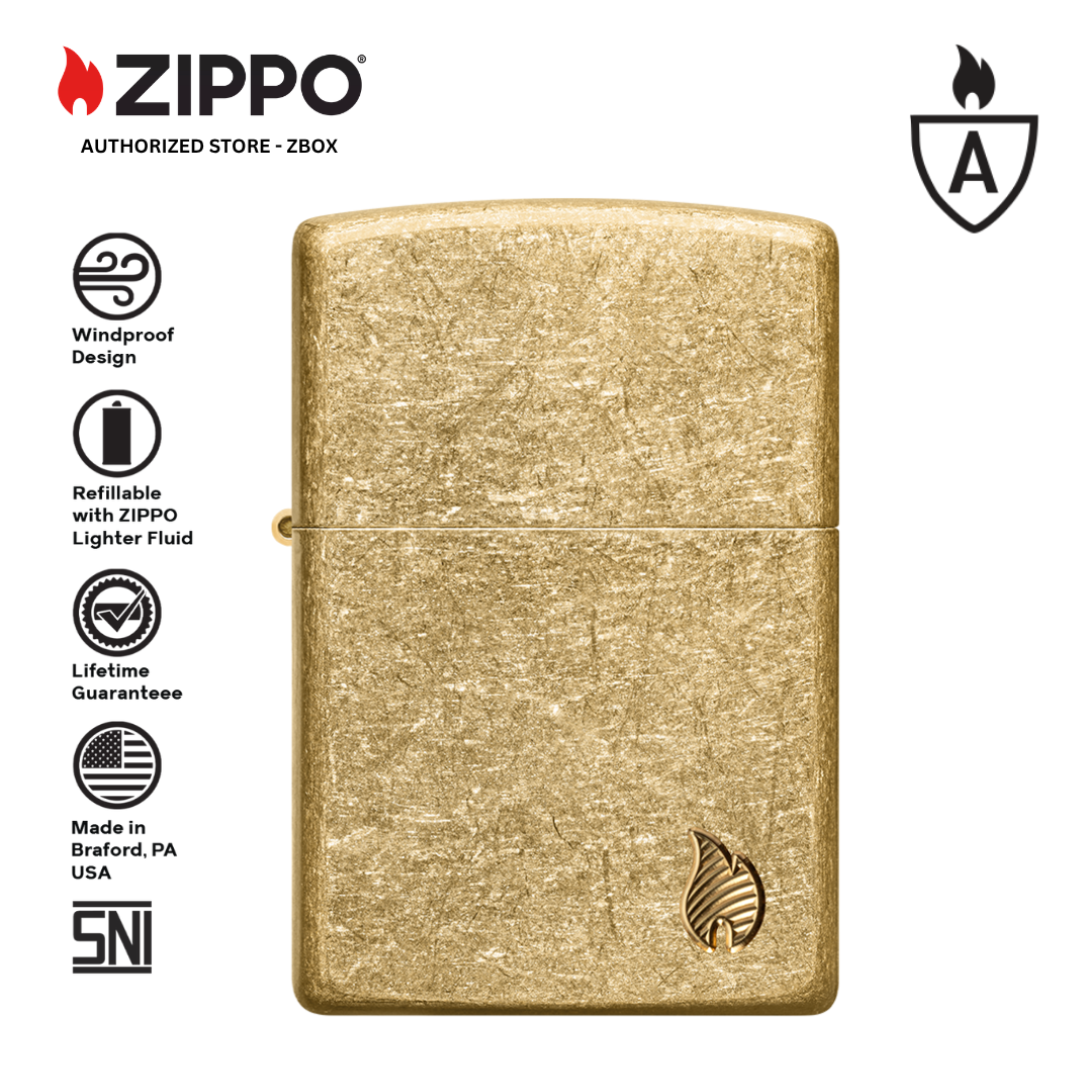 46398 - ZIPPO Armor Tumbled Brass Design