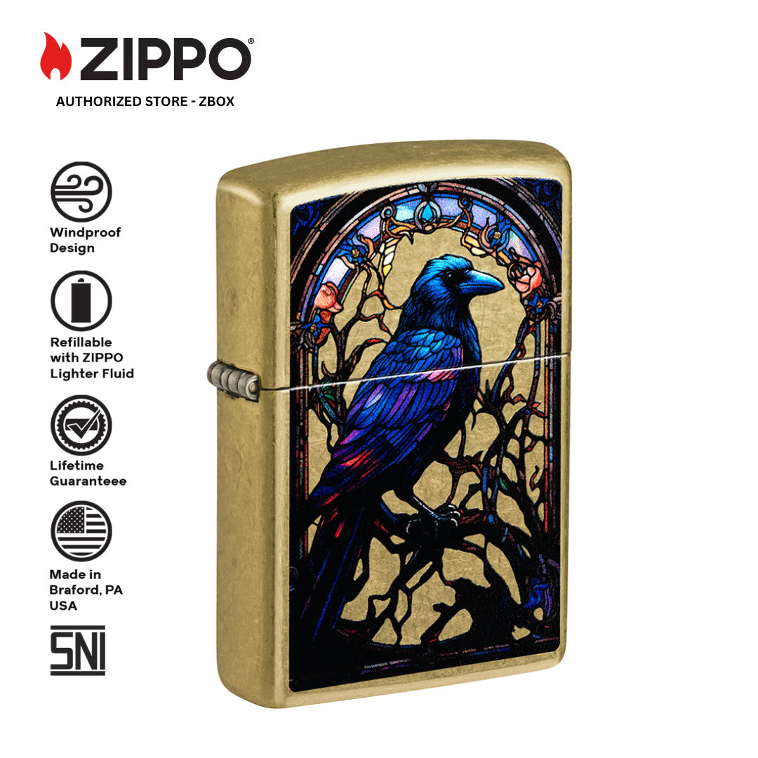 46946 - ZIPPO Stained Glass Raven Design