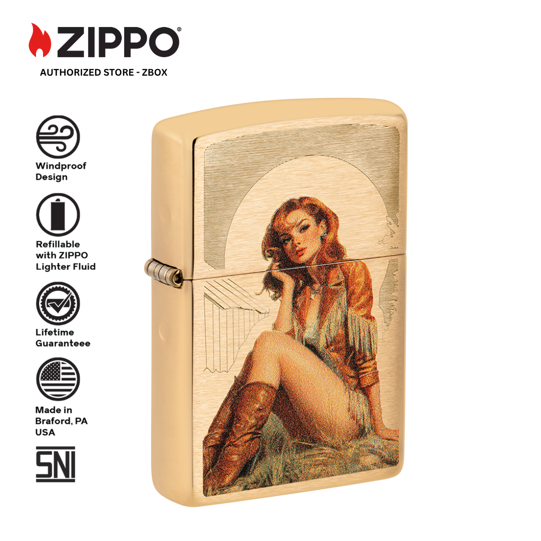 46962 - ZIPPO Western Vintage Design Brushed Brass